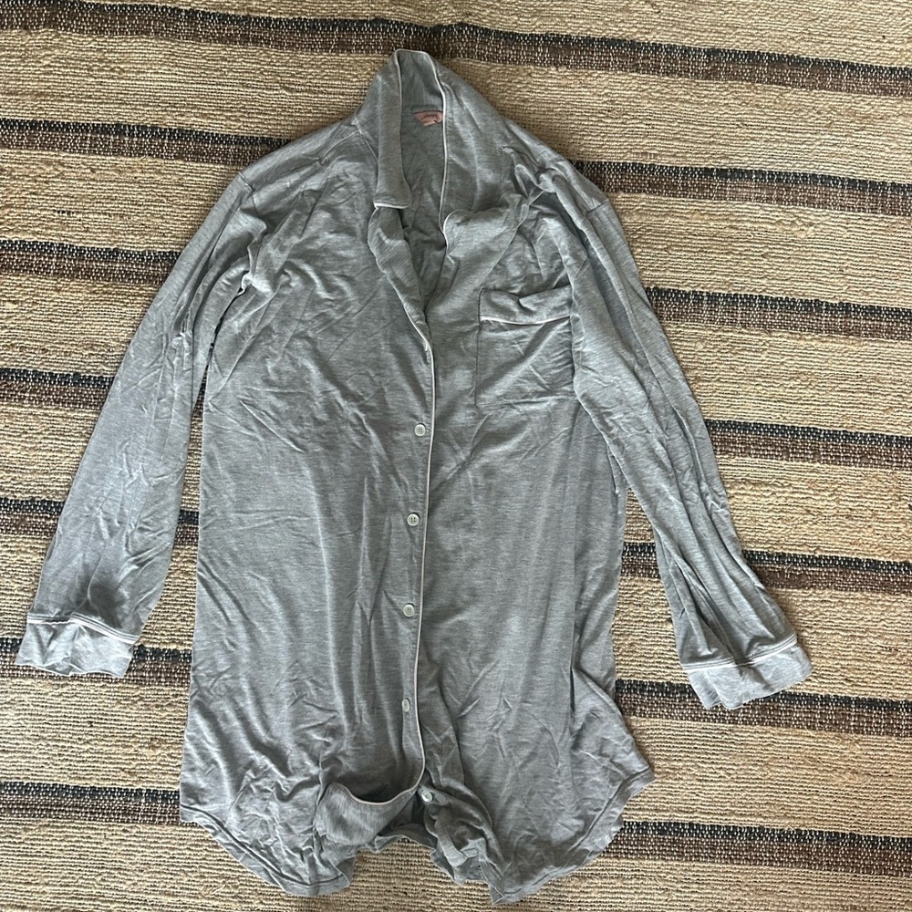 Eberjey Gisele Jersey Sleep Shirt Grey Medium